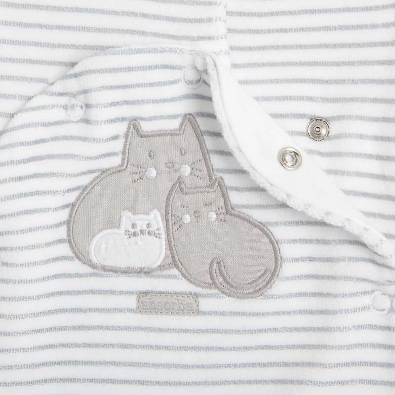 Pyjama bébé en velours gris Absorba