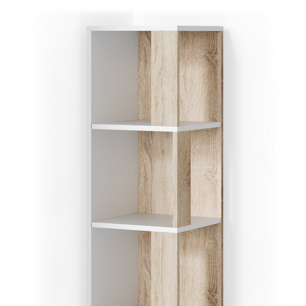 Vicco Eckregal Standregal Bücherregal LIO Sonoma / Weiß