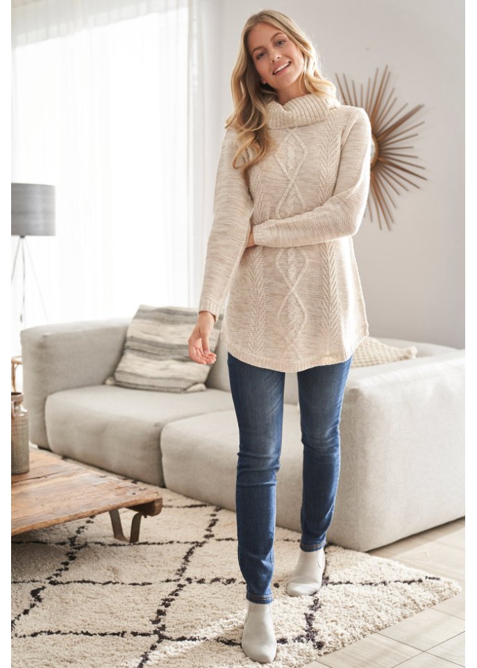 Poncho-Pullover, Langarm