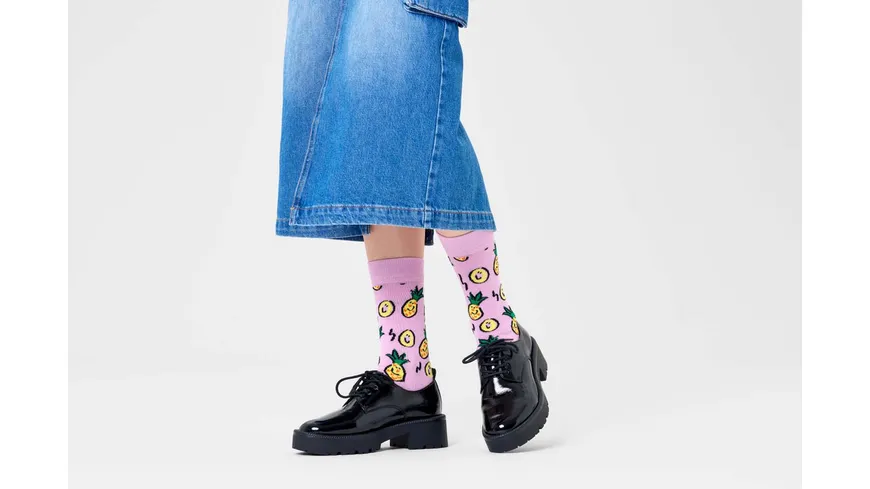 Happy Socks Damen Socken Pineapple Light Purple