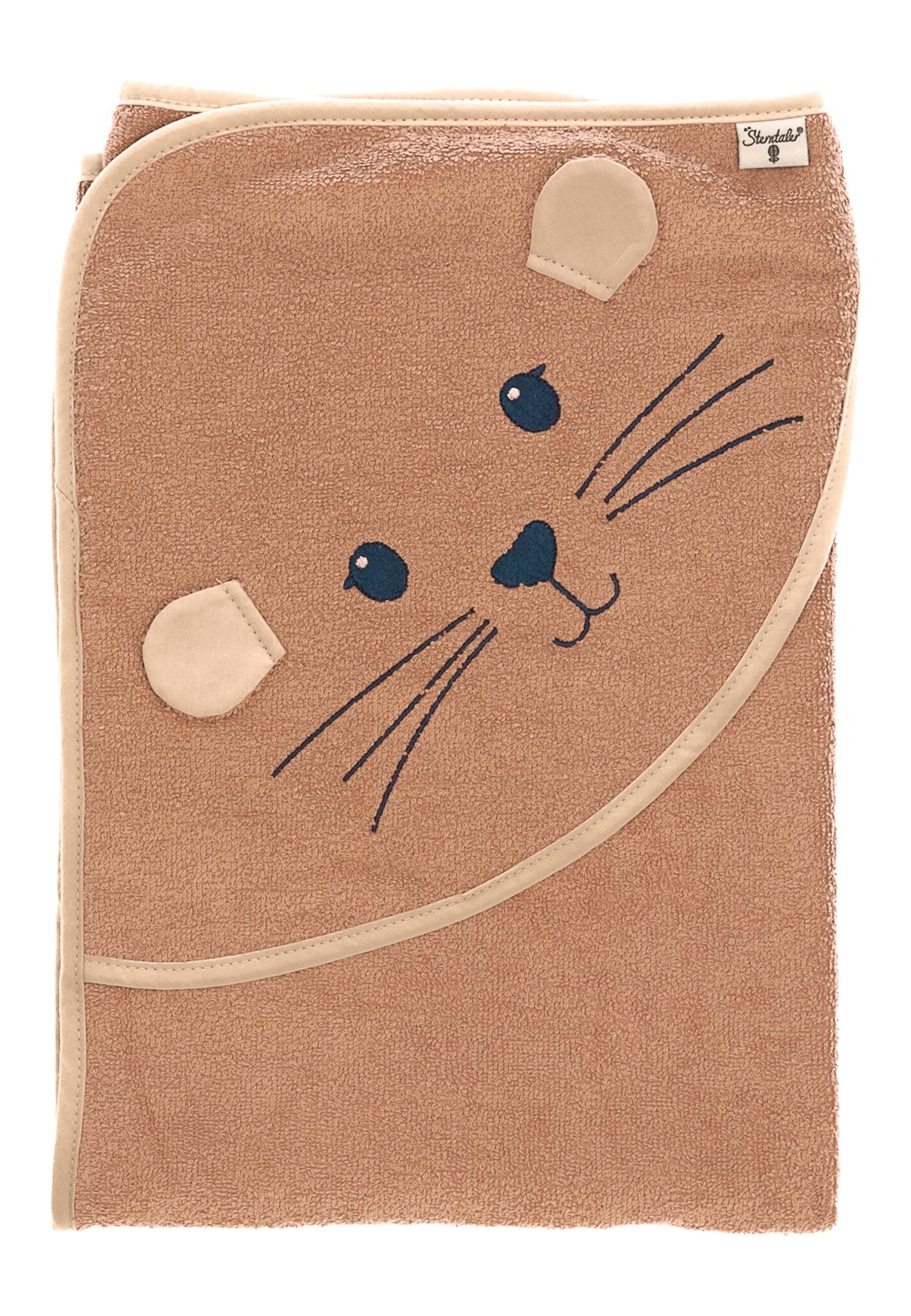 GOTS Motiv-Badetuch Otter Otti aus Frottee, Braun