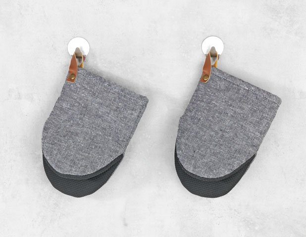 WENKO Topfhandschuhe Ada Mini, (Set, 2-tlg), Handflächen aus Neopren, 1 Paar, grau