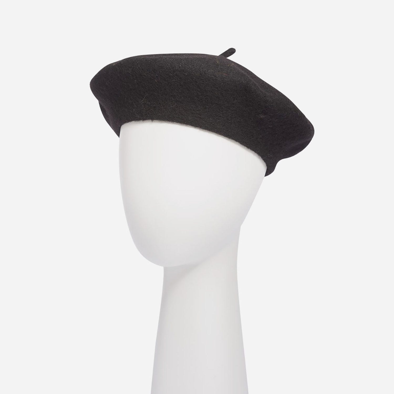 Béret noir en laine