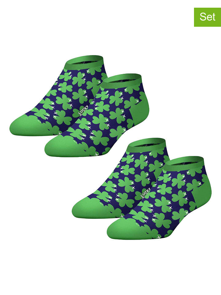 Lucky Socks 2er-Set: Socken in Grün/ Dunkelblau günstig kaufen