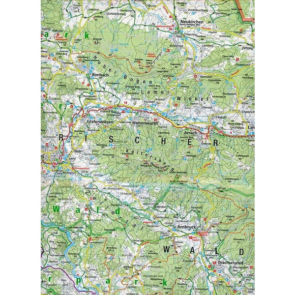 Oberer Bayerischer Wald - Cham 1 : 70 000 - Fahrradkarte