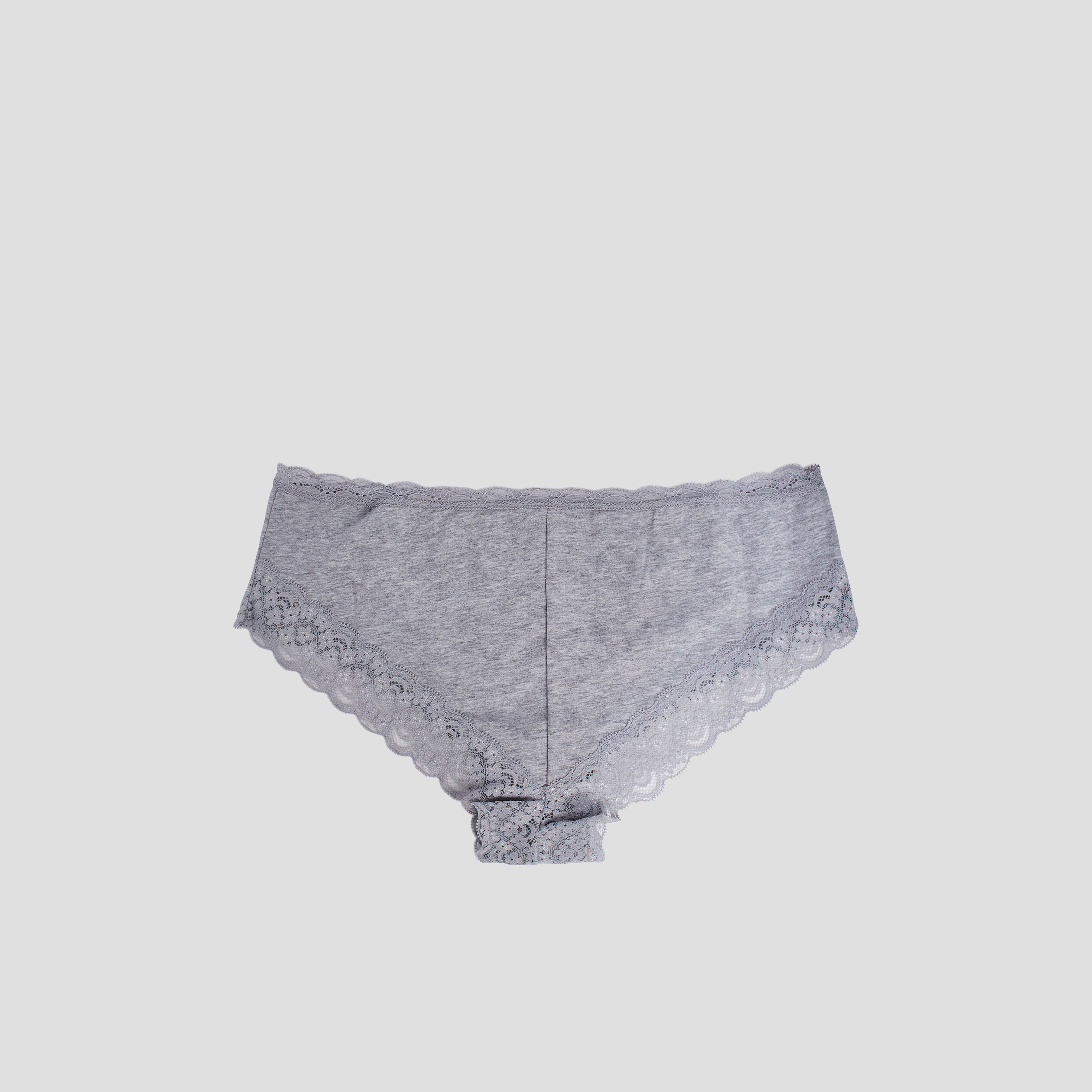 Lot 3 shortys en coton avec dentelle gris femme | La Halle