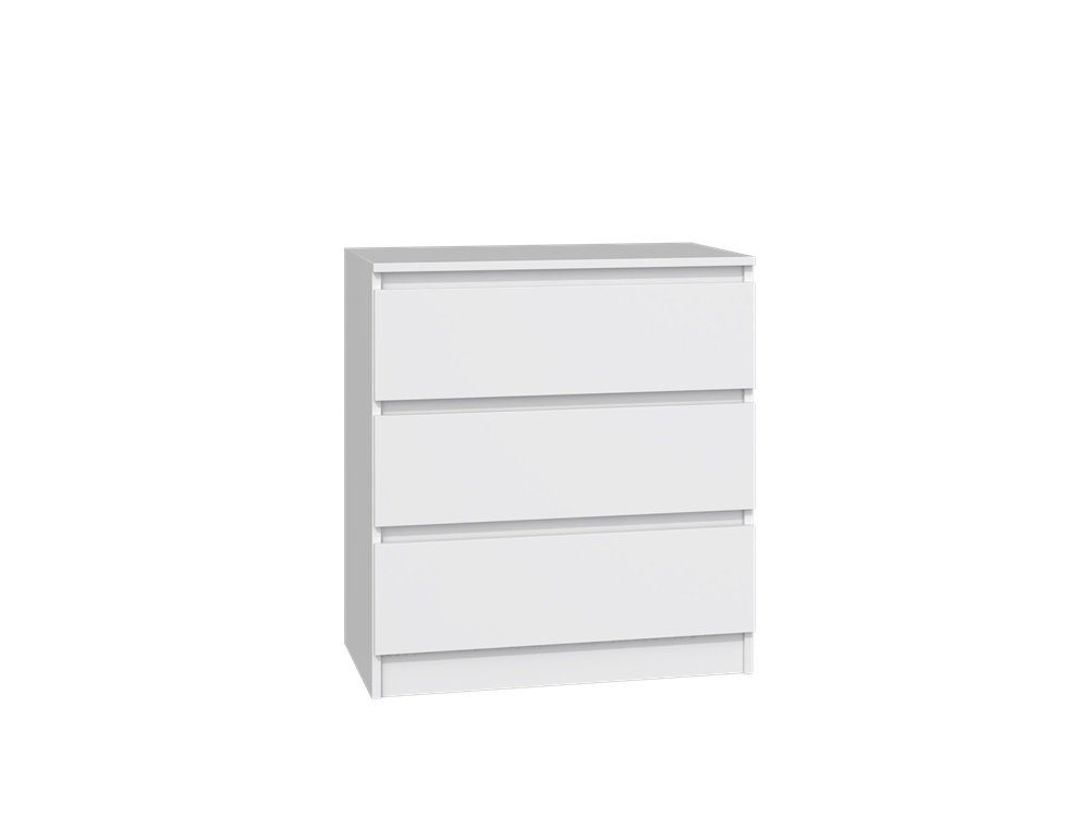 Home Collective Kommode weiß Schubladen, Schlafzimmer Flur kleiner Nachttisch, Schrank, mit drei Schubladen, Sideboard, Highboard, Breite 70 cm Höhe 75cm