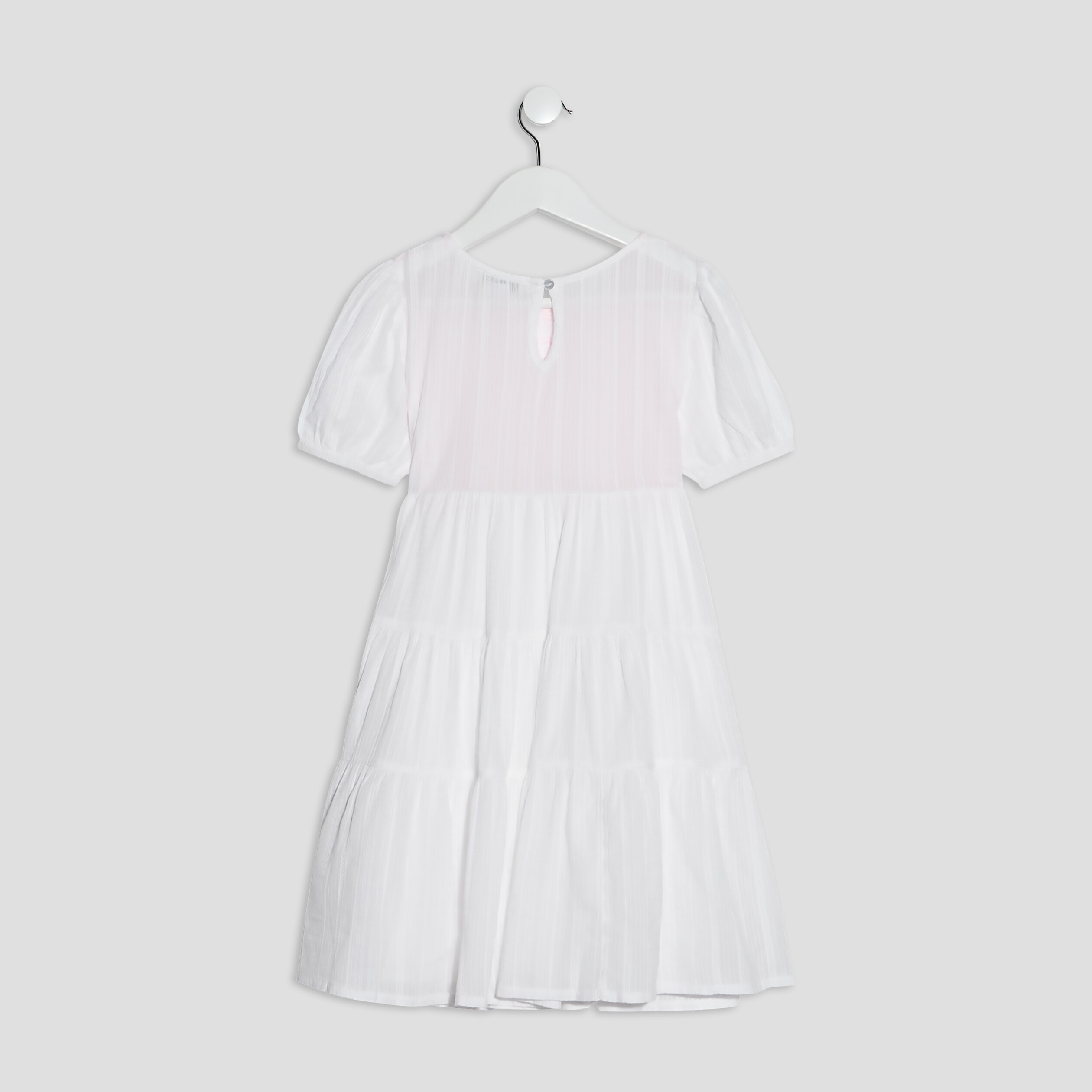 Robe évasée smockée ivoire fille | La Halle