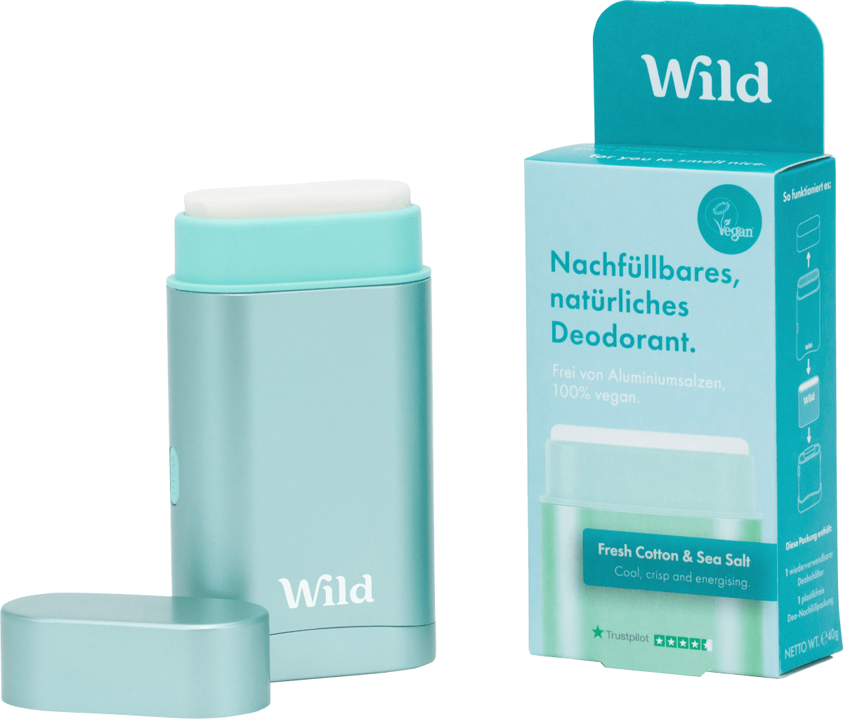 Deostick Fresh Cotton & Sea Salt + Nachfüllpack, 40 g
