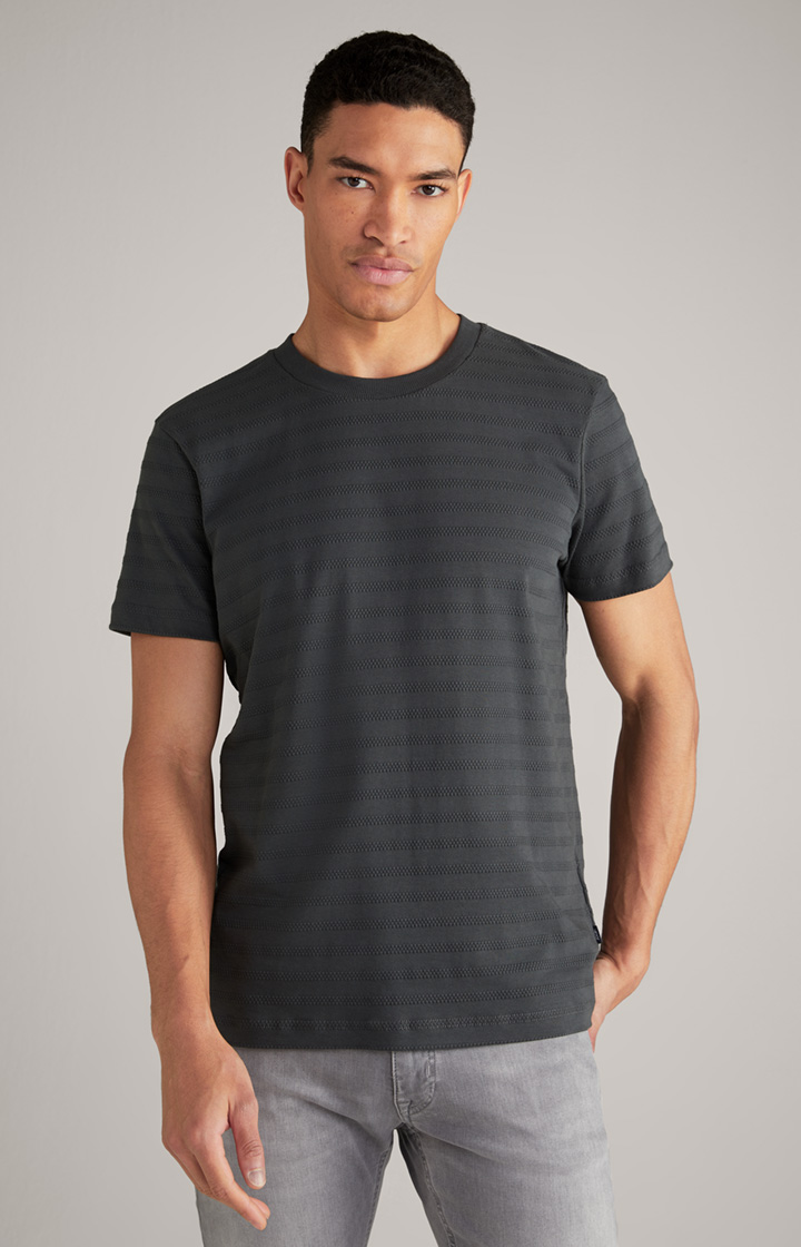 T-Shirt Carisio in Dunkelgrau gestreift