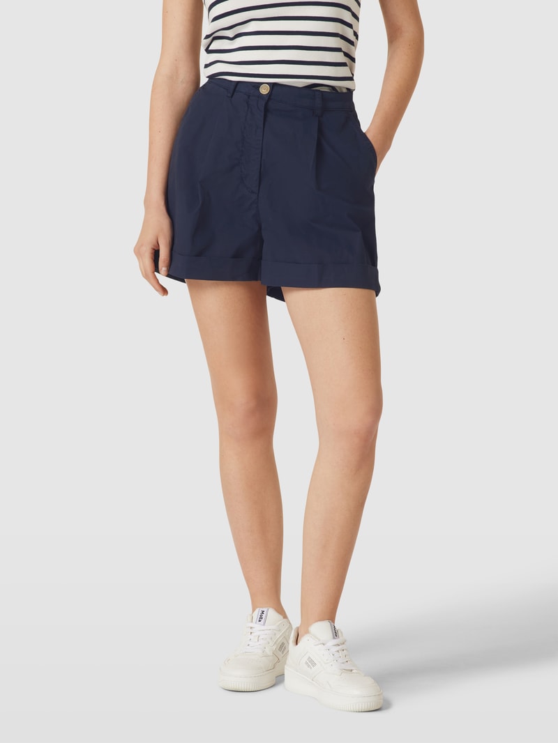 Shorts mit fixierten Beinumschlägen in marineblau