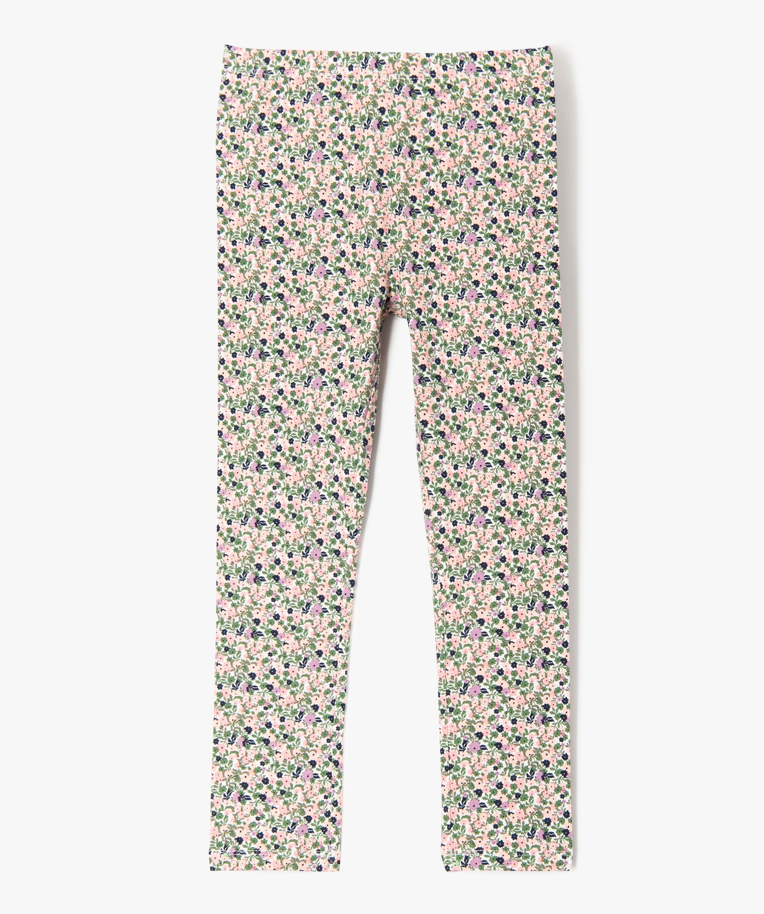 Leggings imprimé en coton extensible fille kaki | GEMO