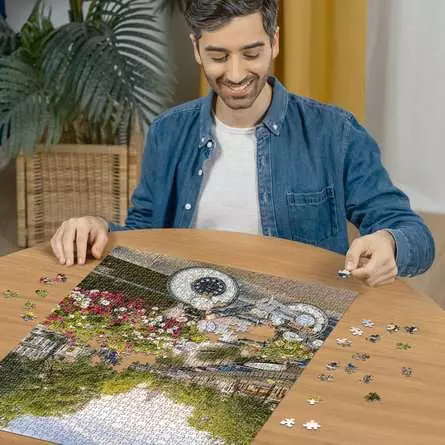Puzzle 1000 Teile - Fahrrad und Blumen in Amsterdam