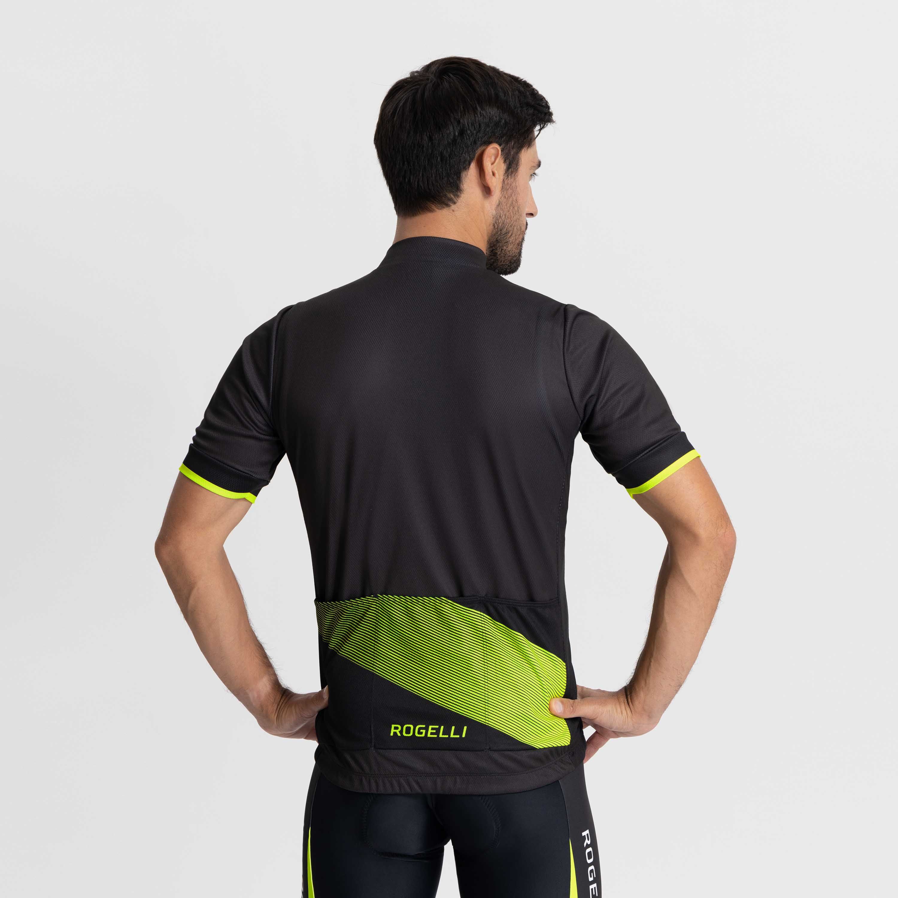 Rogelli Groove Grau/Gelb Herren Radtrikot Kurzarm