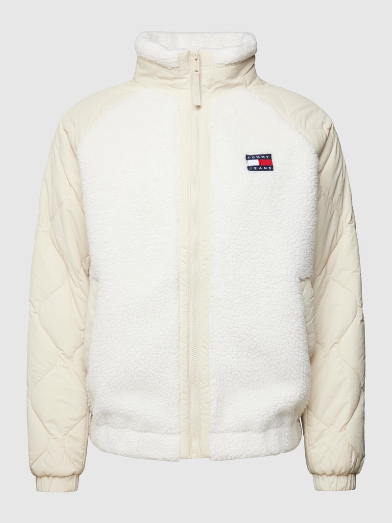 Sherpa Jacket mit Label-Patch in offwhite