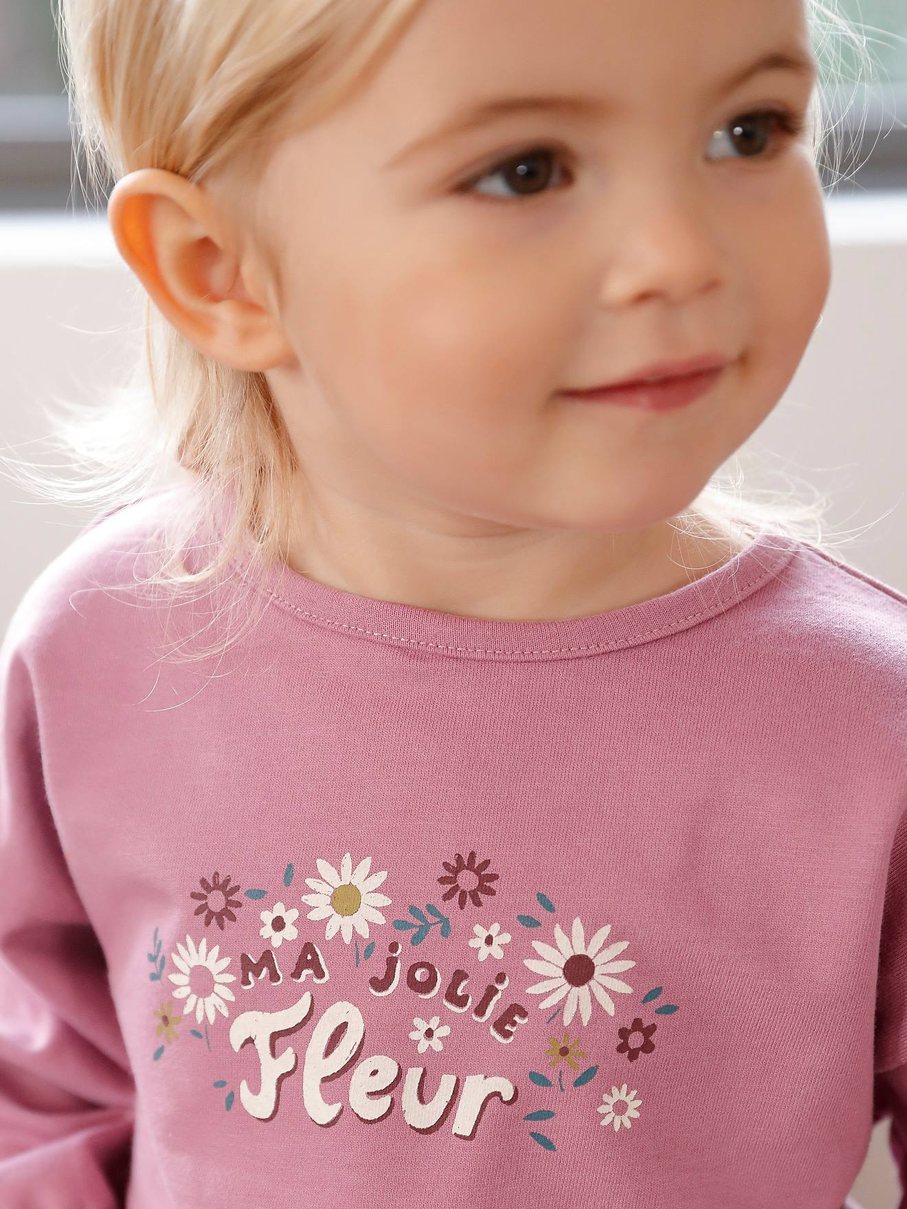 Sweat imprimé bébé mauve