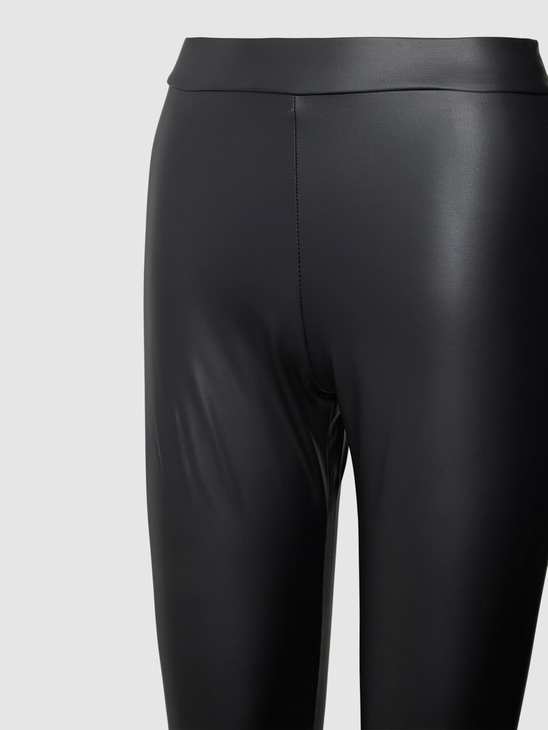 Leggings in Leder-Optik Modell 'NEW SHINY FLEE' in schwarz