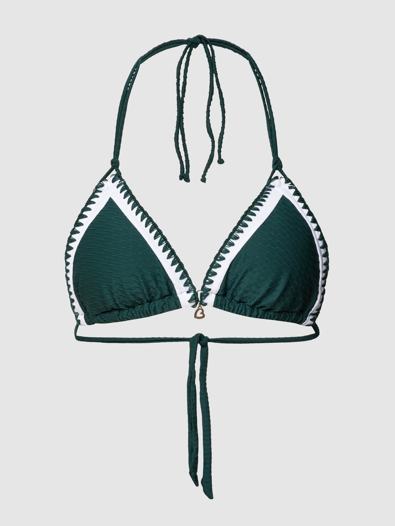 Bikini-Oberteil in Two-Tone-Machart Modell 'BLUCO' in dunkelgrün