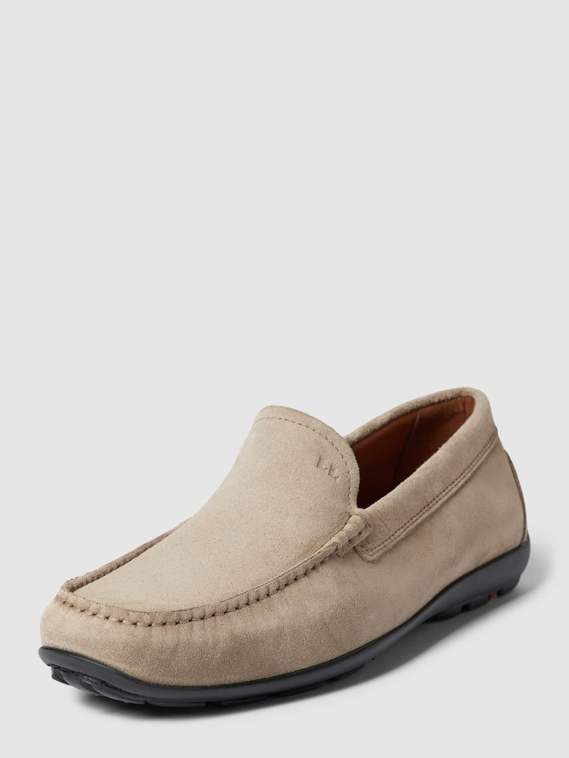 Mokassins mit Ziernähten Modell 'EMILIO' in beige