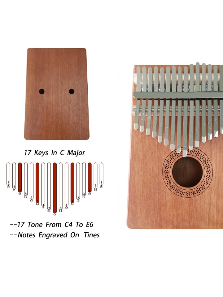 Intirilife 17-Tasten Kalimba Daumenpiano in Dunkelbraun günstig kaufen onesize