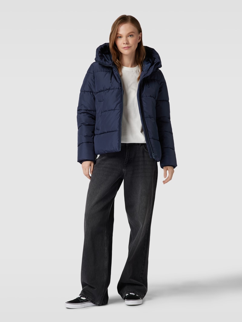 Steppjacke mit Kapuze in marineblau