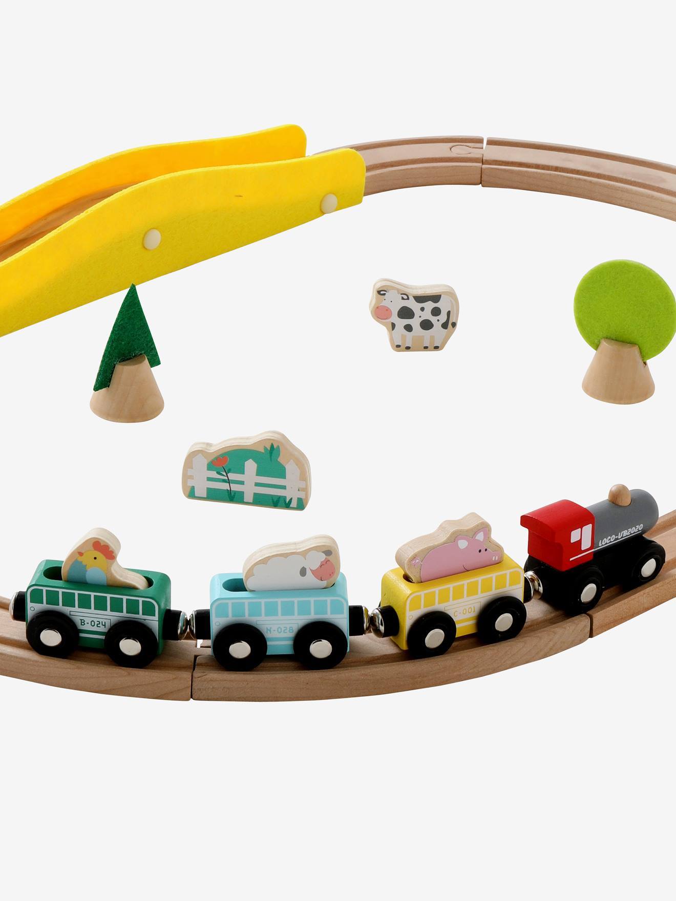 Vertbaudet Kleine Kinder Eisenbahn,  Holz FSC - mehrfarbig