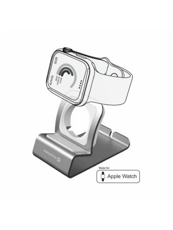 Swissten Aluminium Ständer mit Silikonpad kompatibel mit Apple Watch in schwarz günstig kaufen 20 cm