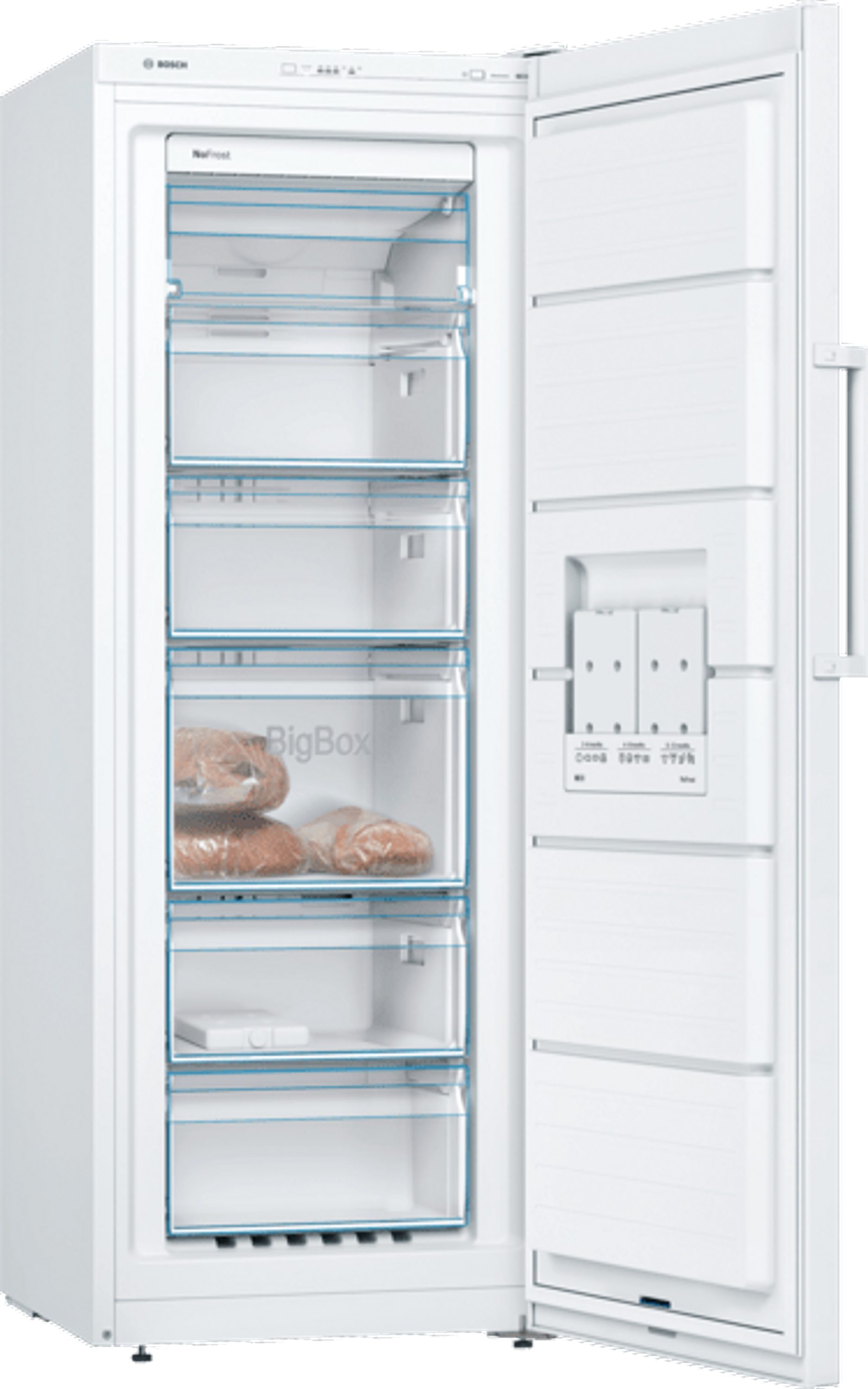 BOSCH Gefrierschrank GSN29UWEW, 161 cm hoch, 60 cm breit, NoFrost, BigBox-Gefriergutschublade, VarioZone