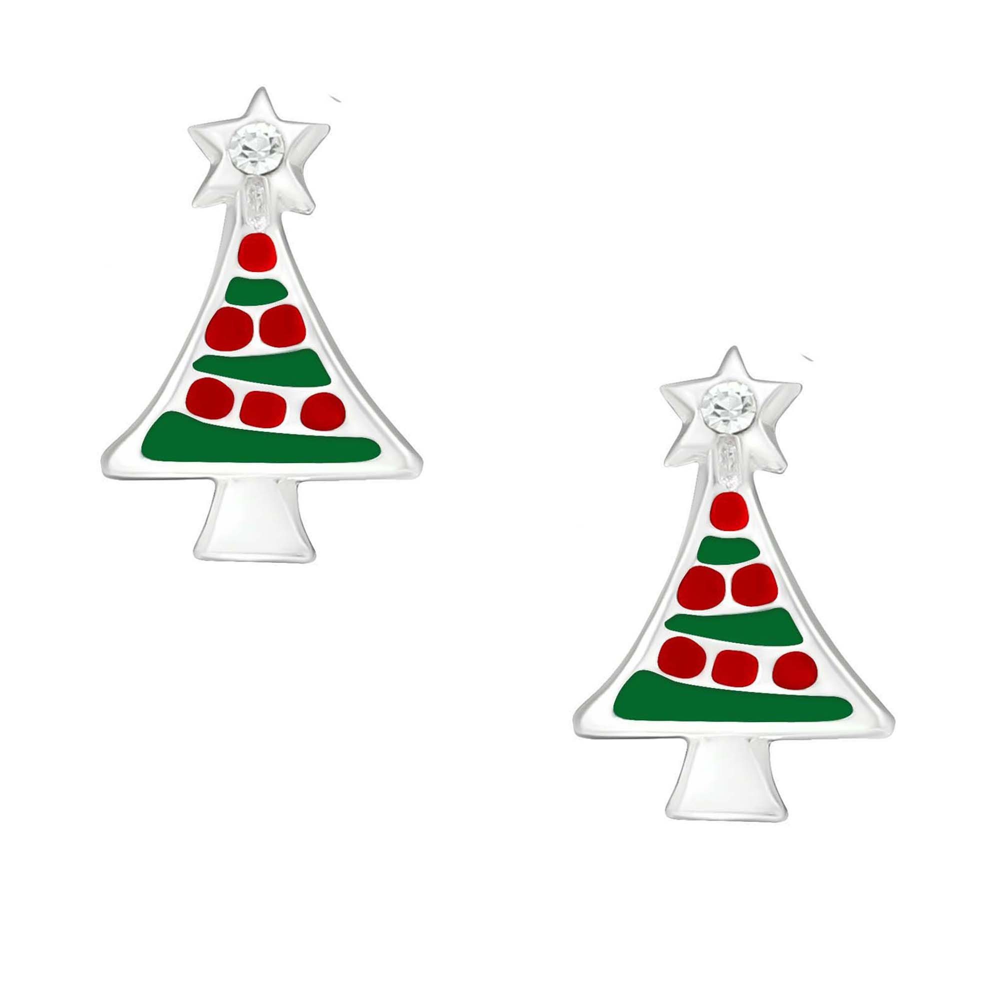 schmuck23 Ohrstecker-Set 2 Paar Ohrringe Nikolaus Weihnachten 925 Silber Kinderohrringe (Set, Set aus 2 Paar Ohrsteckern), Kinder, Kinderschmuck, Mädchen, Ohrstecker, Geschenkset