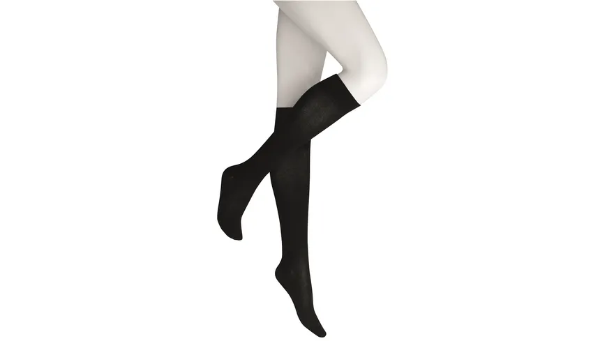 KUNERT Damen Kniestrümpfe druckfrei FLY&CARE black