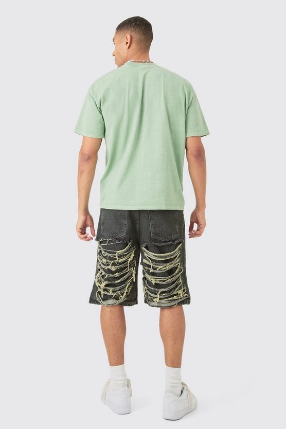 Oversize T-Shirt mit Man-Print