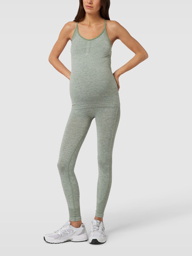 Umstands-Tanktop mit Rippeinsatz Modell 'Vada Active Top' in hellgrün meliert