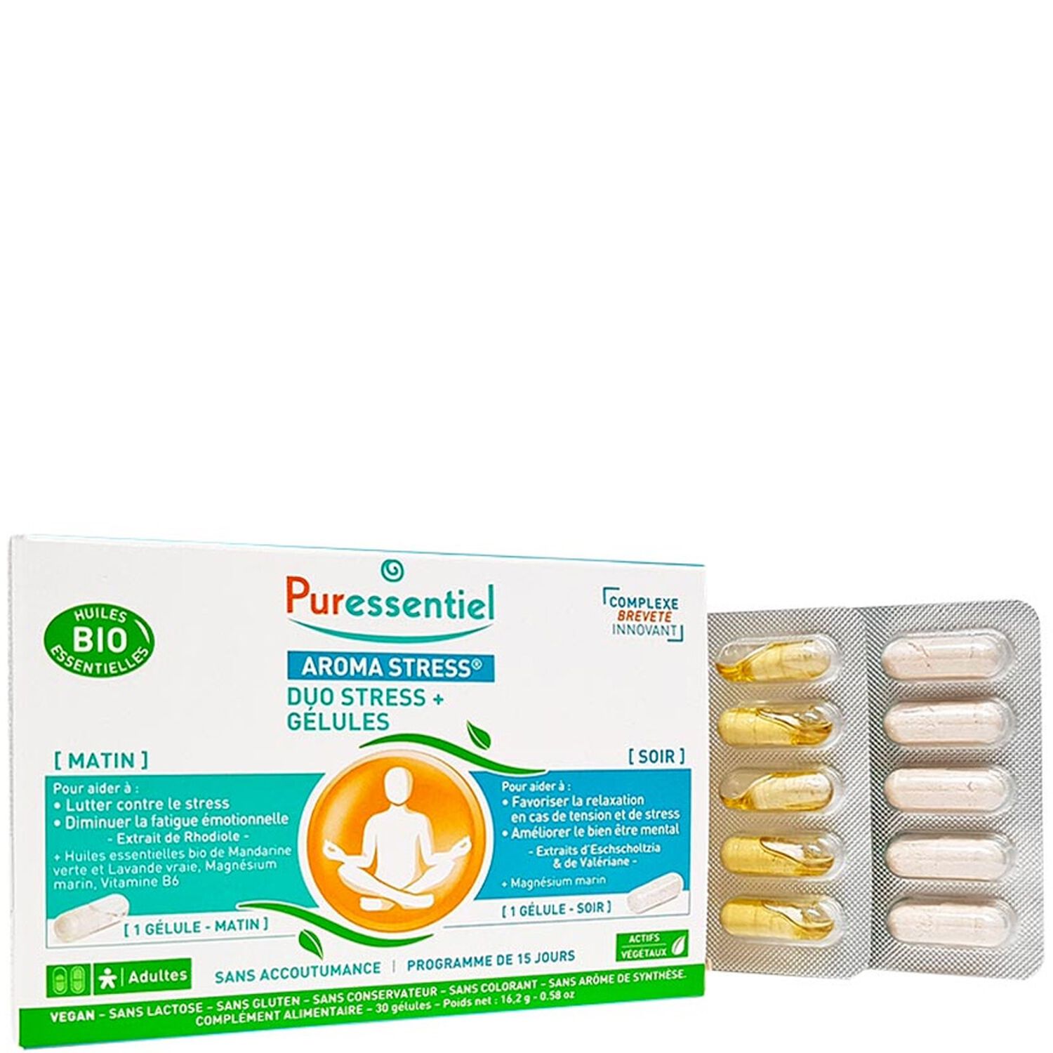 Puressentiel Aroma Stress Duo Stress+ Cure 15 jours - Matin et Soir