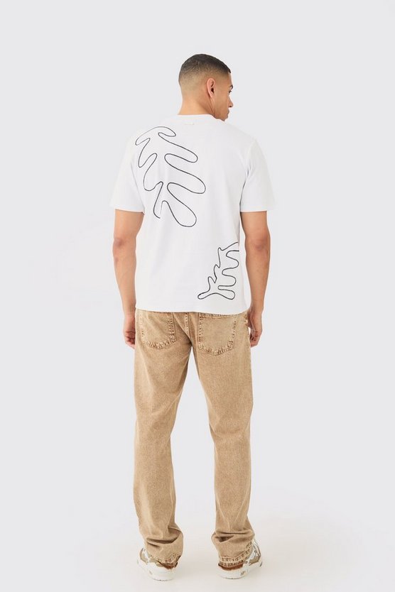 T-Shirt mit Kettennaht und Palmen-Print
