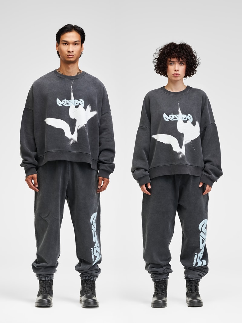 Sweatshirt mit Motiv-Print - MATW X REVIEW in dunkelgrau