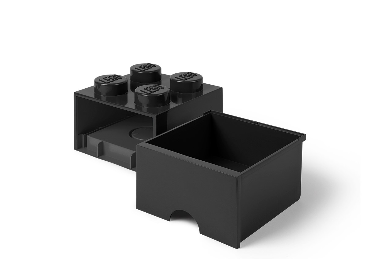 LEGO® Aufbewahrungsstein mit 4 Noppen und Schubfach in Schwarz 5005711