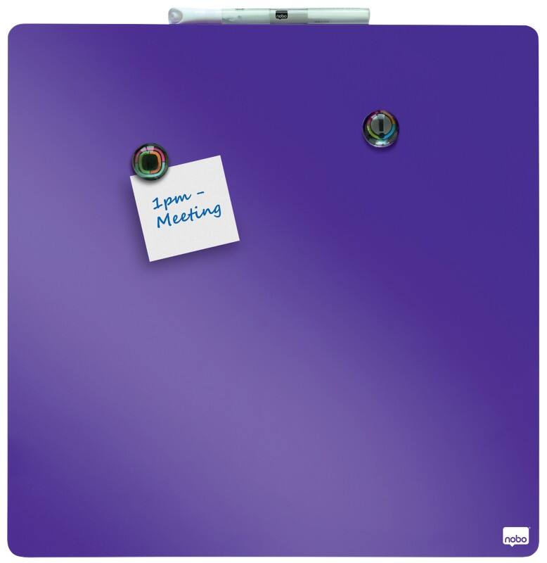 Nobo Mini Wandmontierbare magnetische Whiteboard-Kachel 1903897 Lackierter Stahl Rahmenlos 360 mm x 360 mm Lila