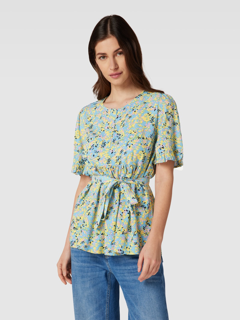 Umstands-Blusenshirt mit Rundhalsausschnitt Modell 'Renee' in hellblau