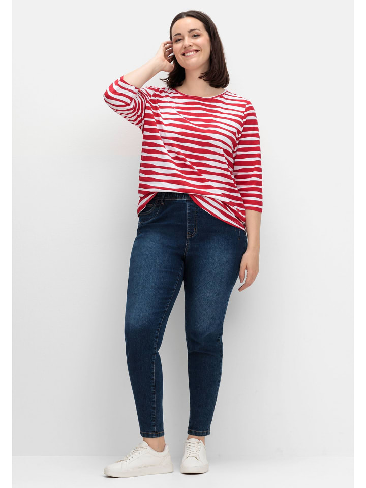 sheego Shirt in rot gestreift günstig kaufen