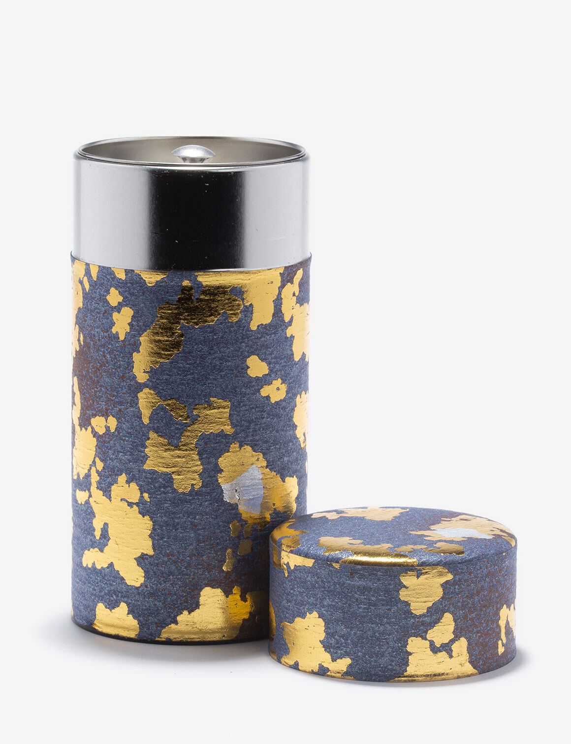 KOMPEKI  boîte à thé papier washi bleu et or 150G