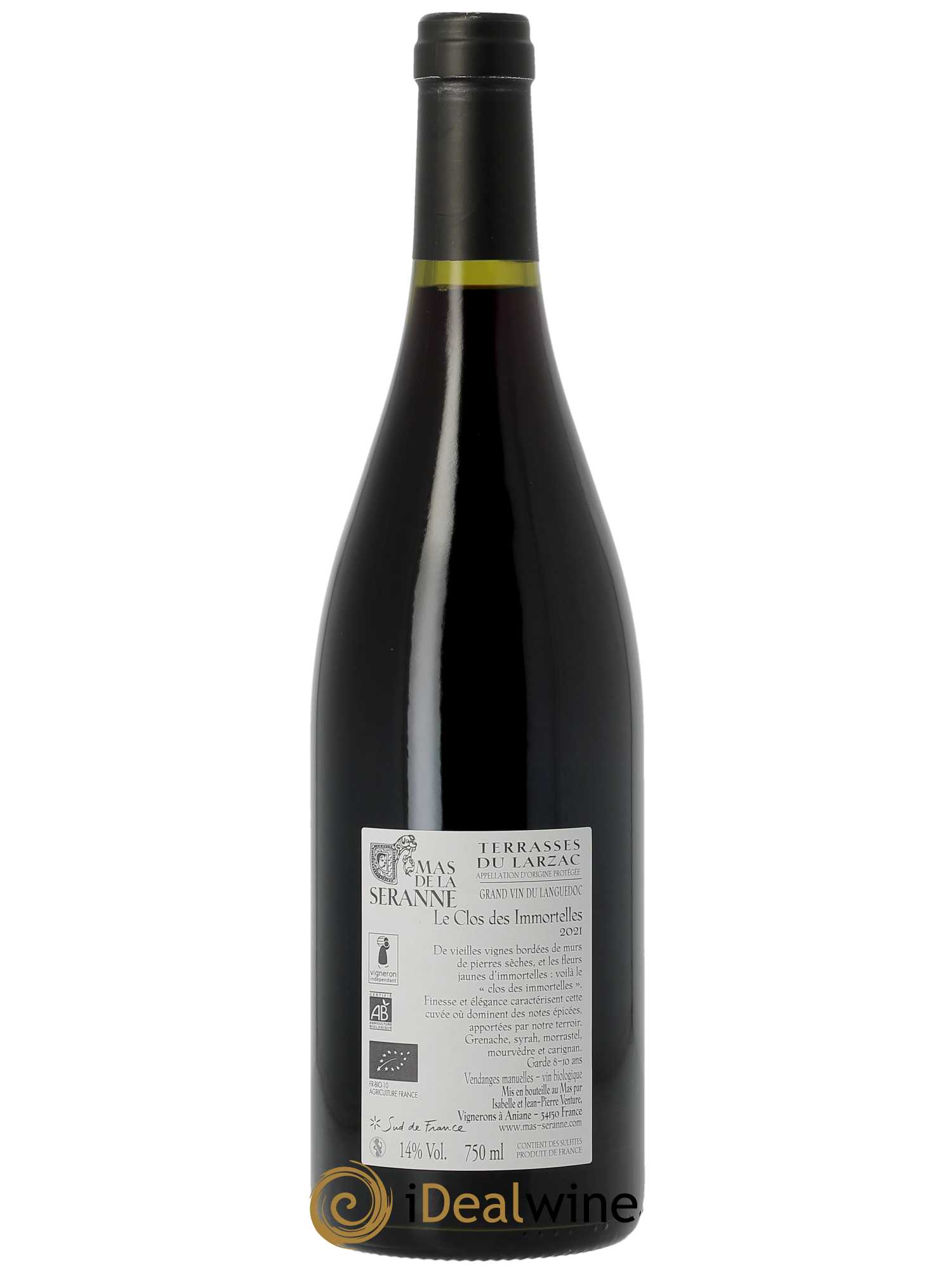 Terrasses du Larzac Le Clos des Immortelles Mas de la Seranne  2021 - Lot de 1 Bouteille