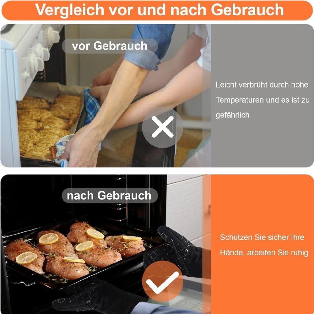 Tian Dee Topfhandschuhe Topflappen Handschuh, Ofenhandschuhe Hitzebestaendig, rutschfeste