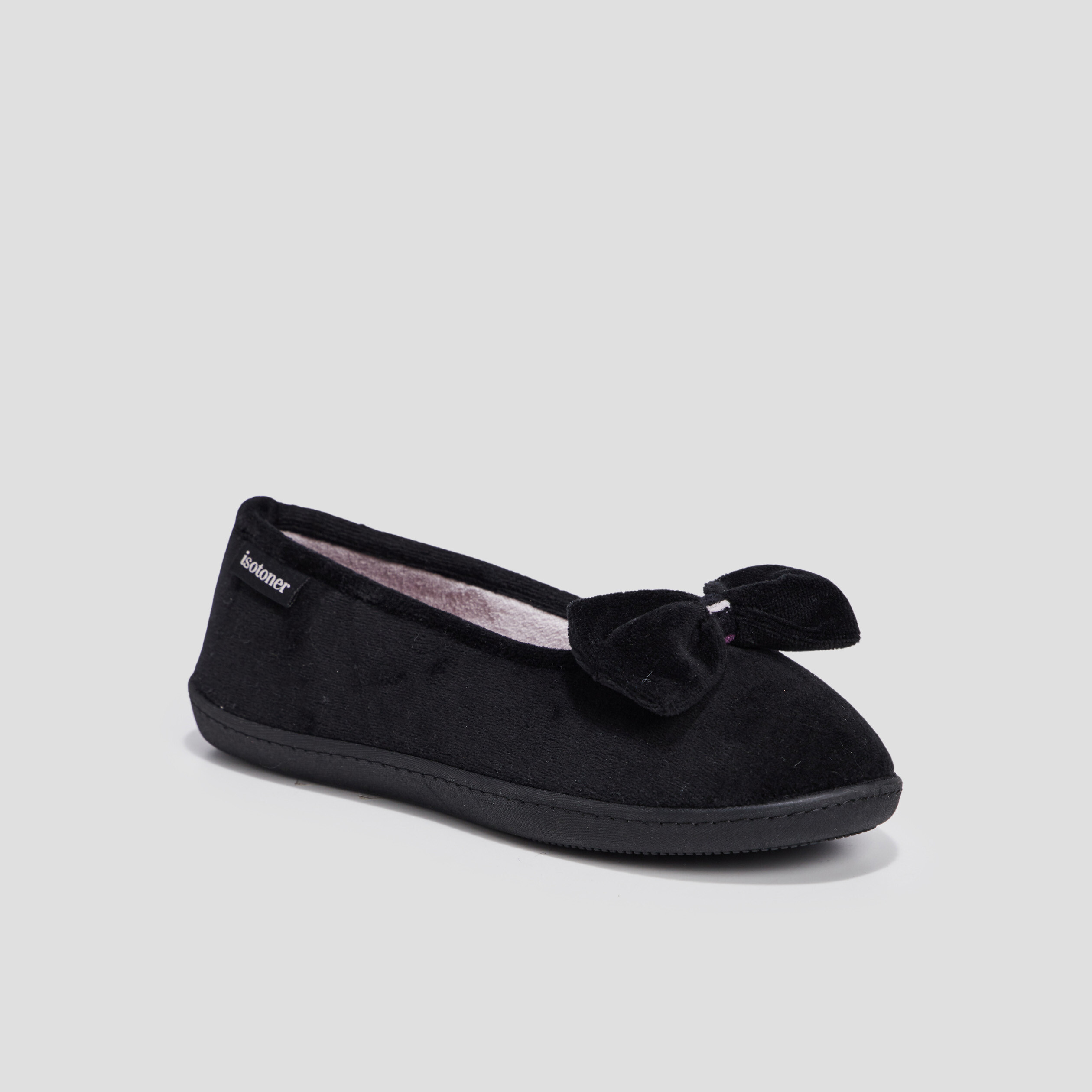 Chaussons ballerines Isotoner noir femme | La Halle