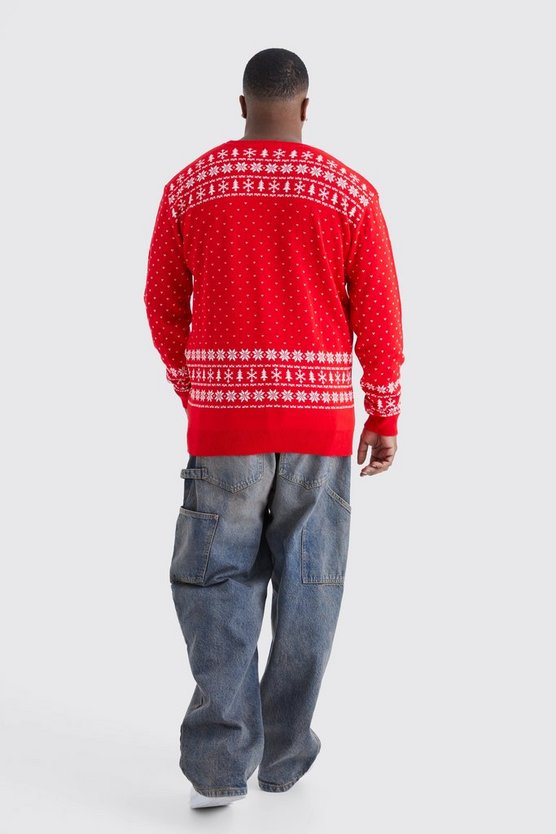 Plus Weihnachtspullover mit I Got Ho Ho Hos Print