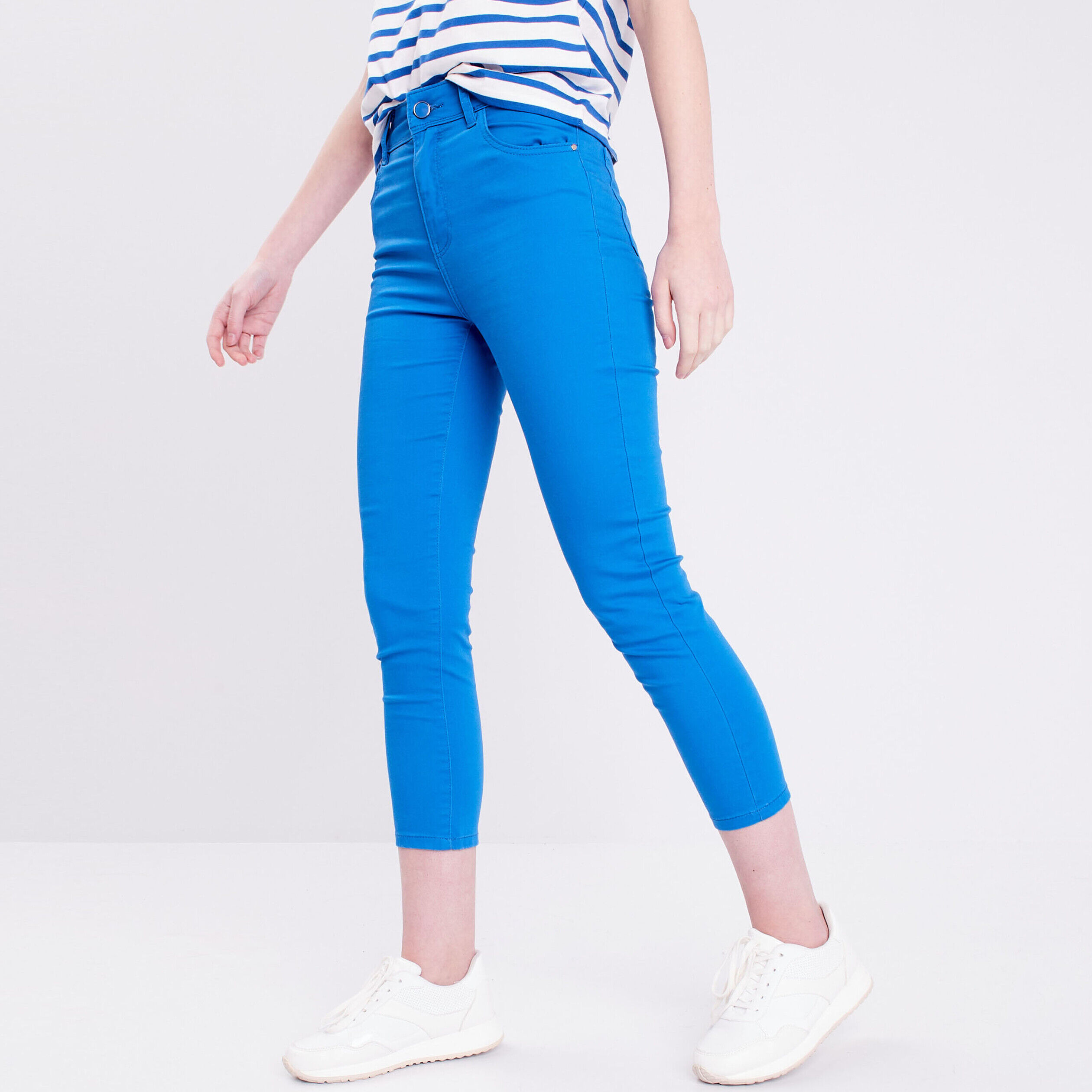 Pantalon slim push up 7/8ème bleu roi femme | Cache Cache