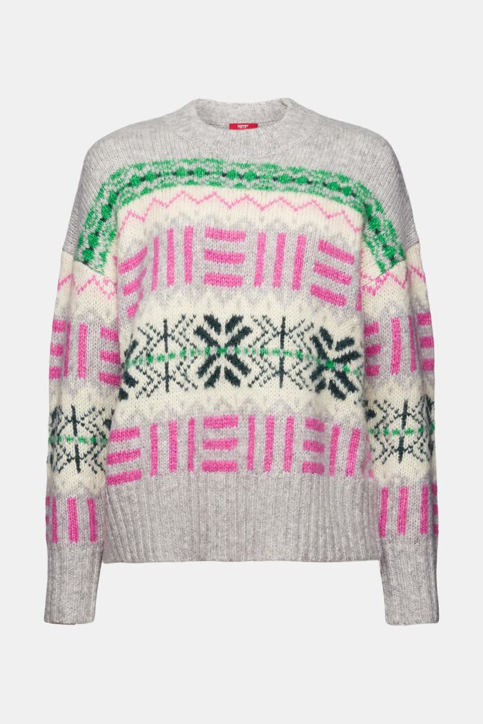 Jacquardpullover mit Rundhalsausschnitt