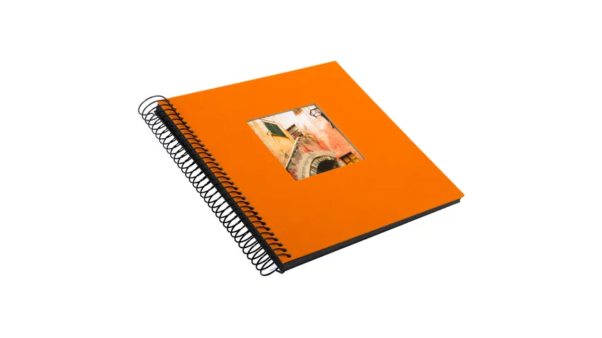 goldbuch Spiralalbum Bella Vista orange mit schwarzen Seiten 20x20 cm