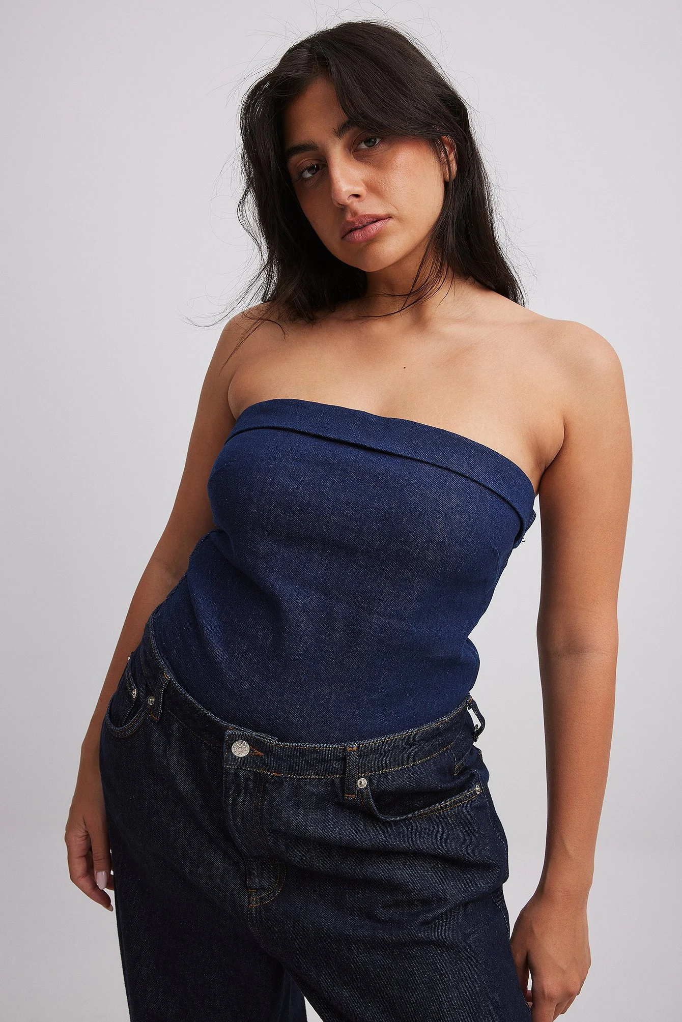 Bandeau-Top aus Denim