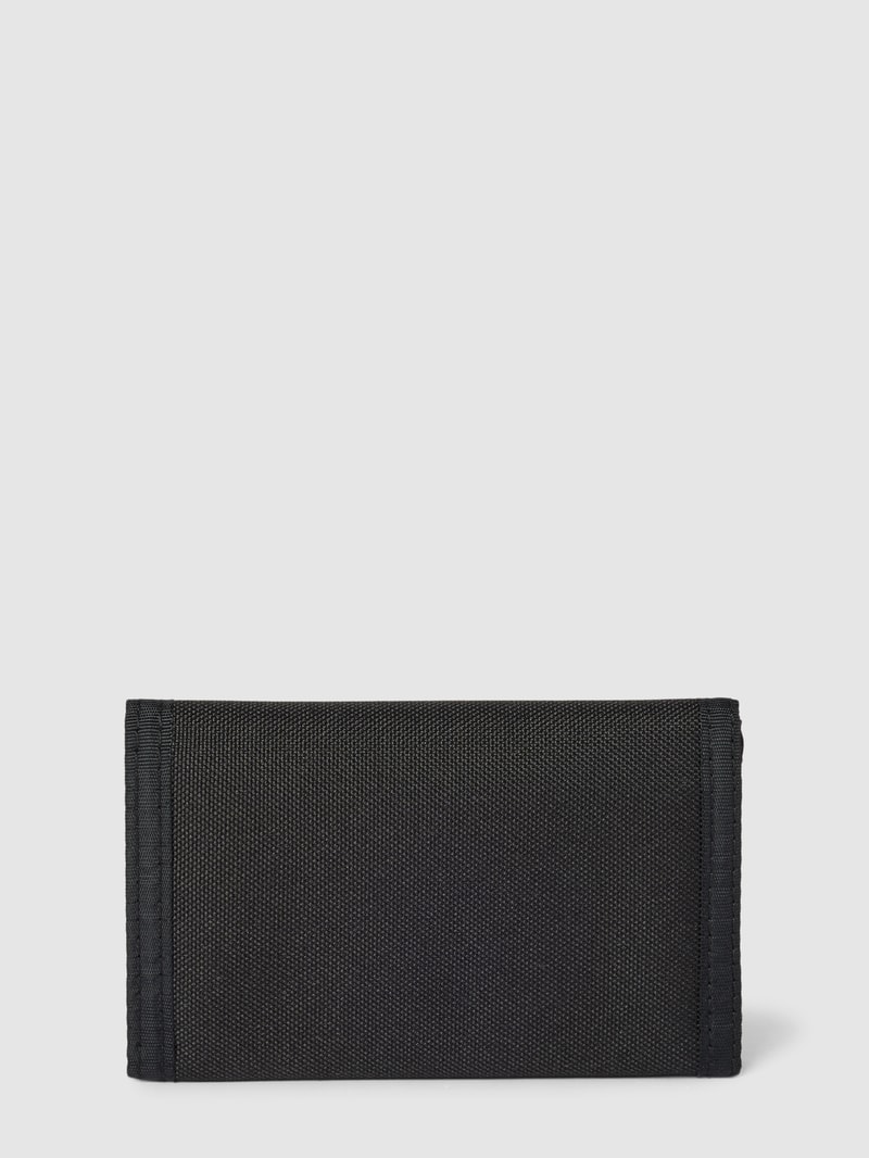 Portemonnaie mit Label-Stitching in schwarz