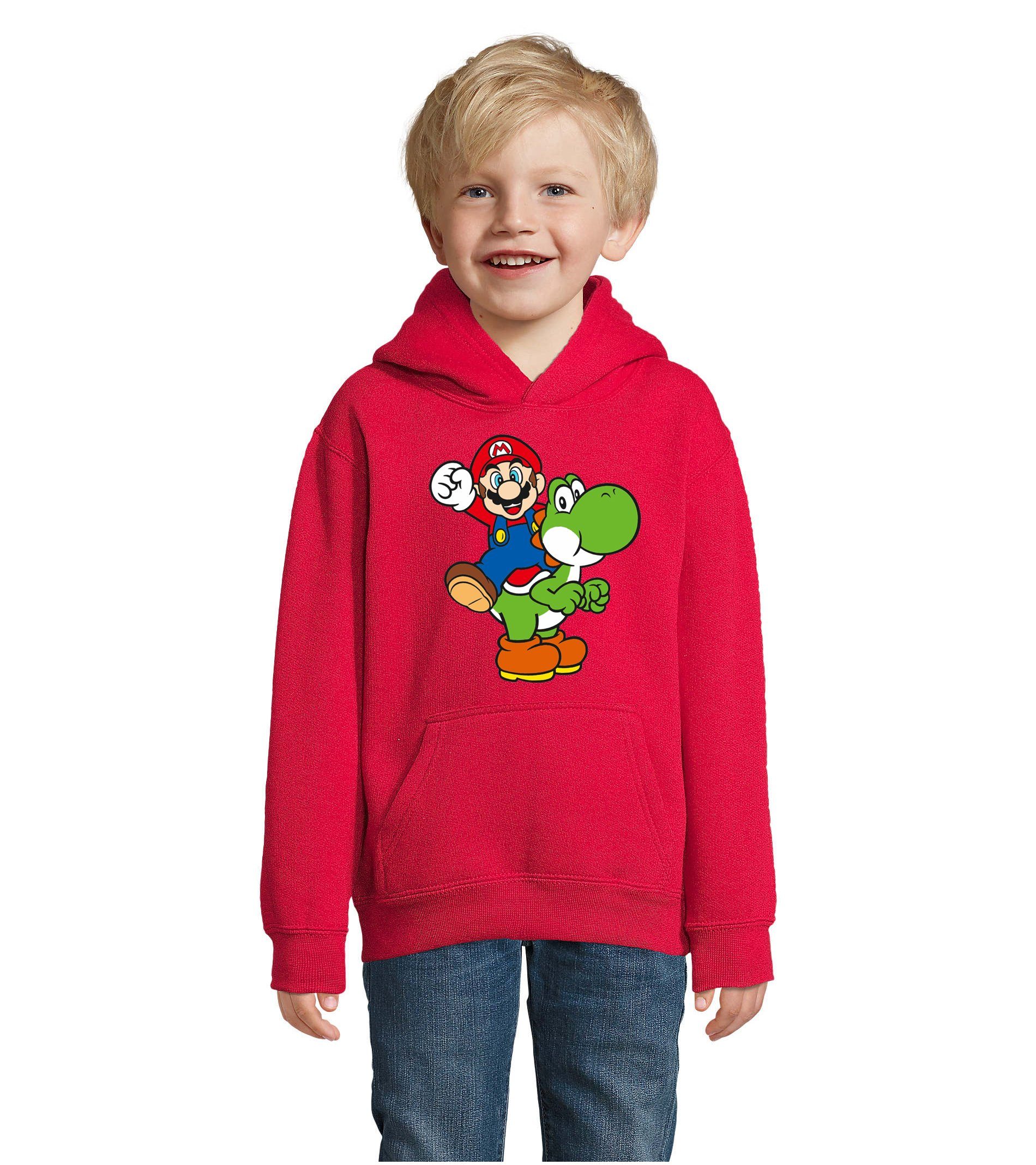 Blondie & Brownie Hoodie Kinder Yoshi & Mario Konsole Super Nintendo Luigi mit Kaputze